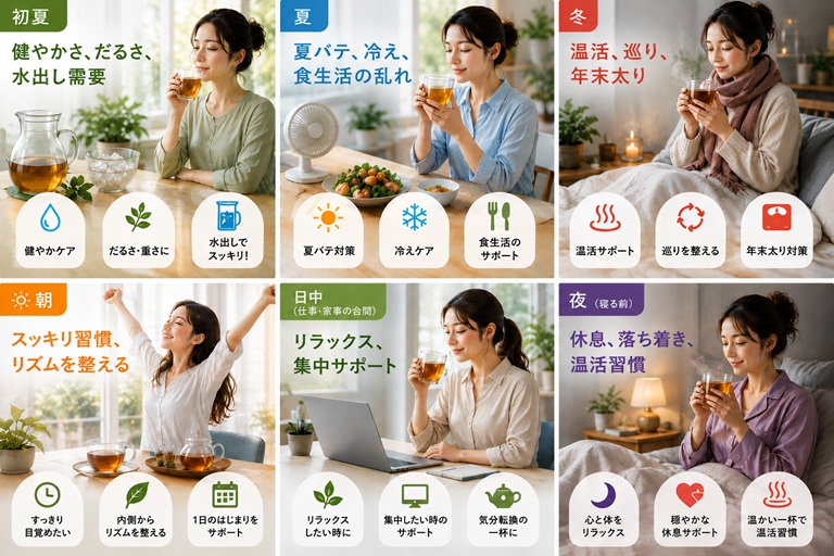 どんな時にどんなお茶を飲みたいと思う？