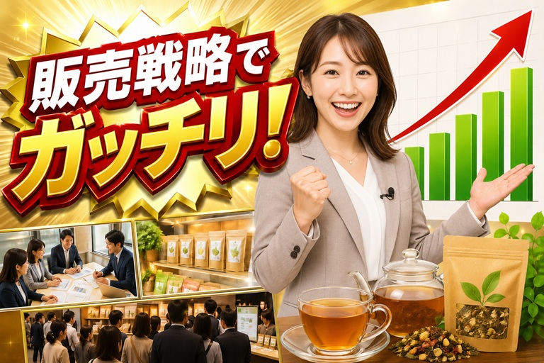 売れる健康茶をたくさん売るために戦略を練ろう！